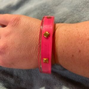 Pink Gold Stud Acrylic Bangle Bracelet